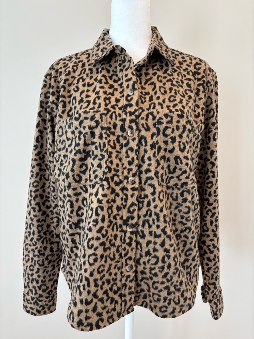 Beach Lunch Lounge Collection Animal Print Long Sleeve Top Womens Small
